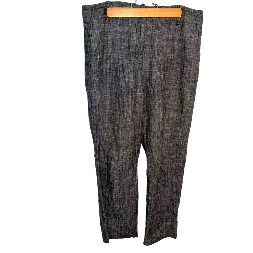Talbots Womens Sz 8 Heritage Trouser Pant Dark Gray Linen Cotton Blend High-Rise